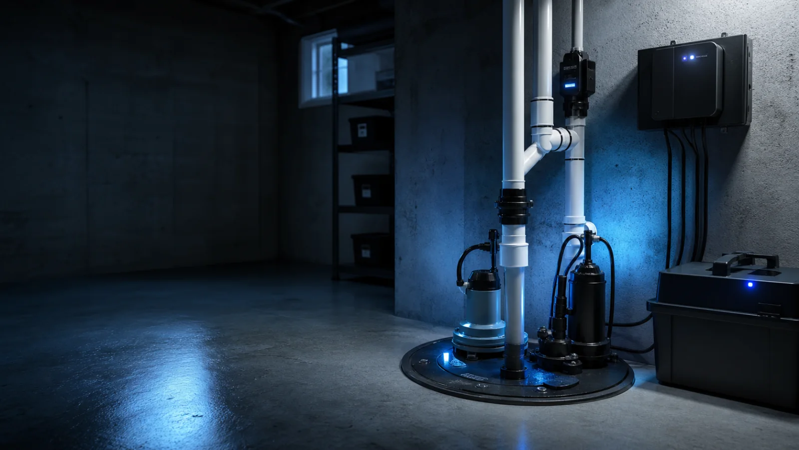 Planning visualization of a residential sump and foundation-water control system